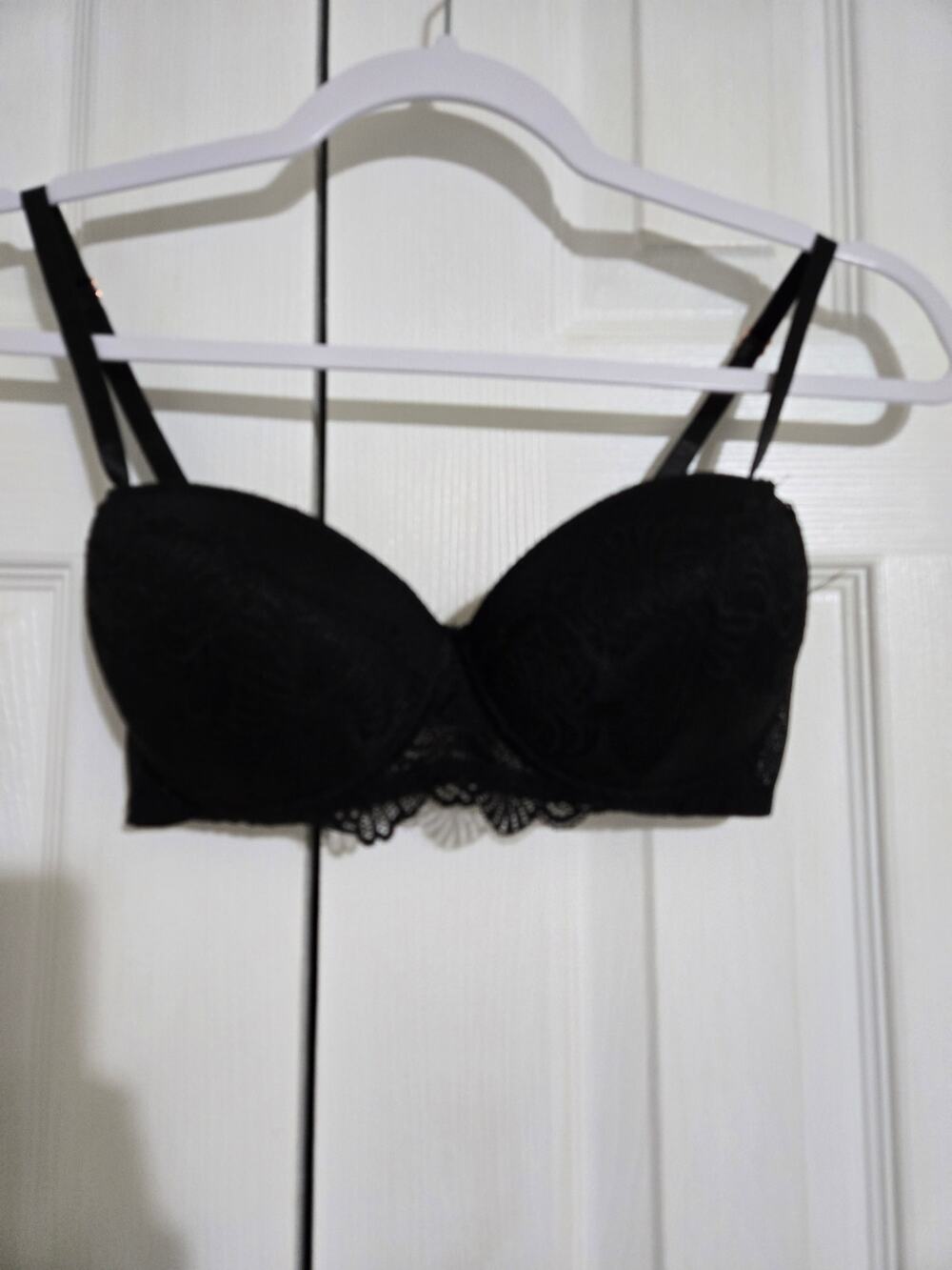 International intimates 34C women's lace black push up bra